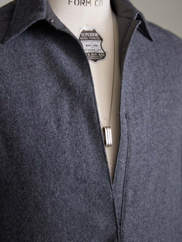 Washed Serge Vareuse Shirt Jacket【dark gray】 - PRY