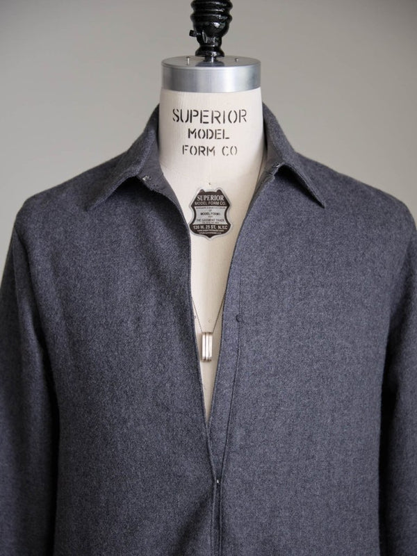 Washed Serge Vareuse Shirt Jacket【dark gray】 - PRY