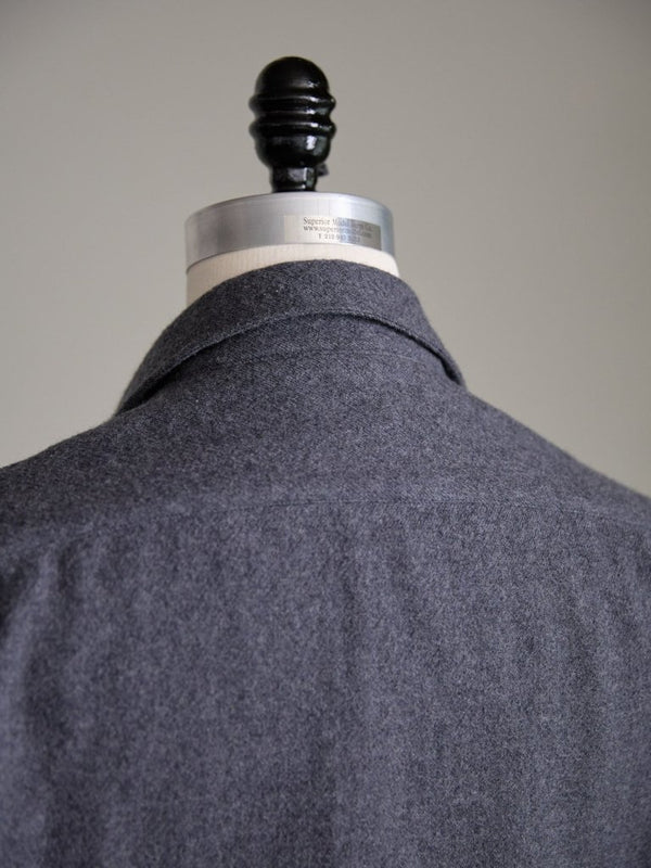Washed Serge Vareuse Shirt Jacket【dark gray】 - PRY