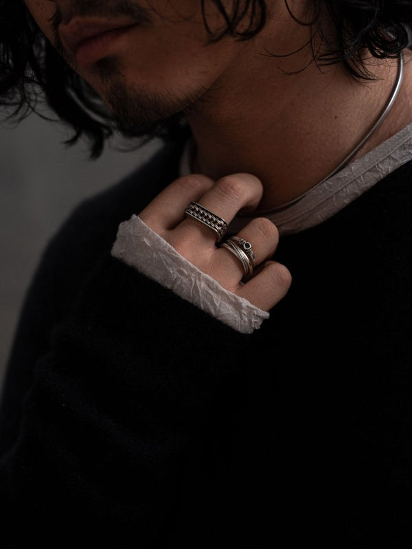 Woven Signet Ring [k10 gold+slv925] - PRY