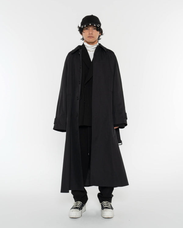 Black Oversized Double Breasted Jacket - PRY / プライ