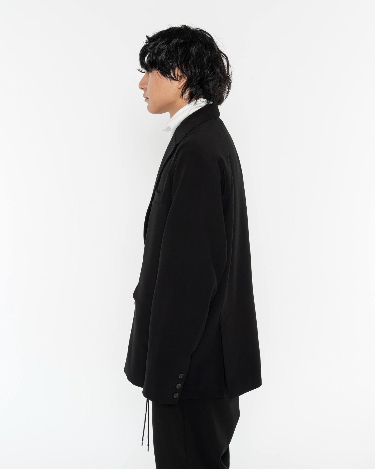 Black Oversized Double Breasted Jacket - PRY / プライ
