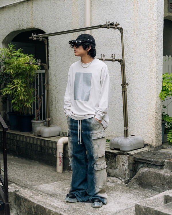 Gray Washed Signature L/S T-shirt - PRY / プライ