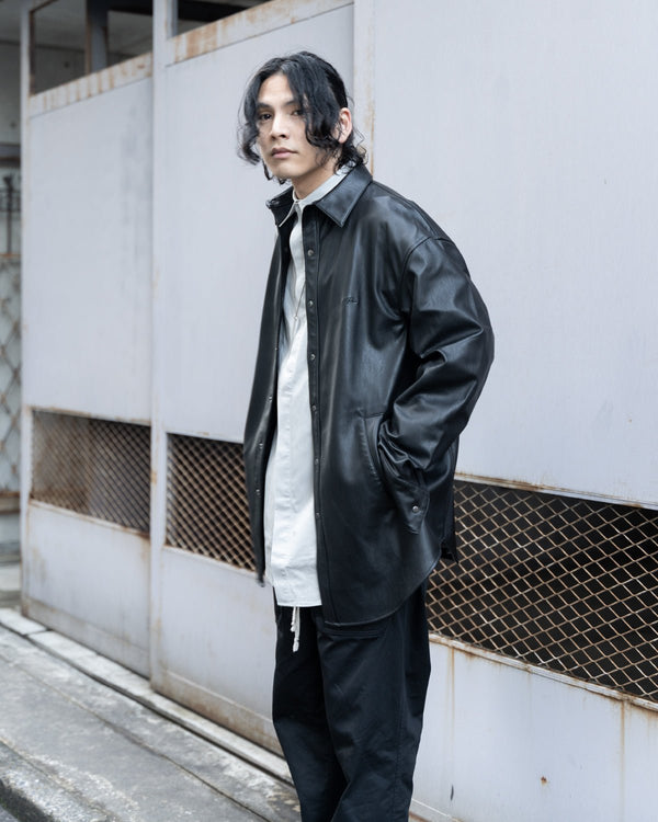 PRY / Oversized Shirt Jacket [leather] - PRY / プライ